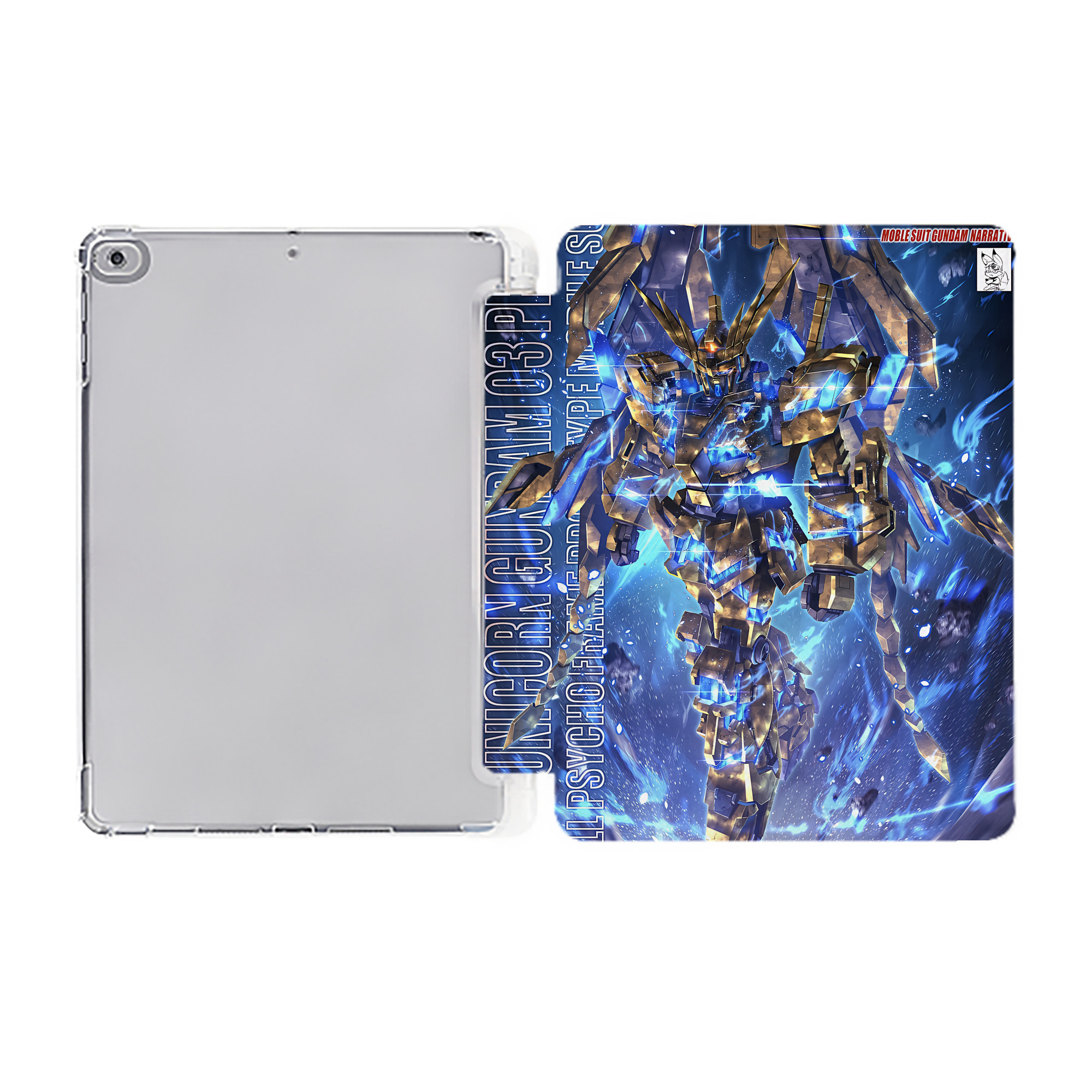 （画像用） 機動戦士ガンダム Mobile Suit Gundam IPad ケース ペン収納付き 三つ折りスタンド PUレザー×シリコン 対応機種9.5/10.5/10.9インチ